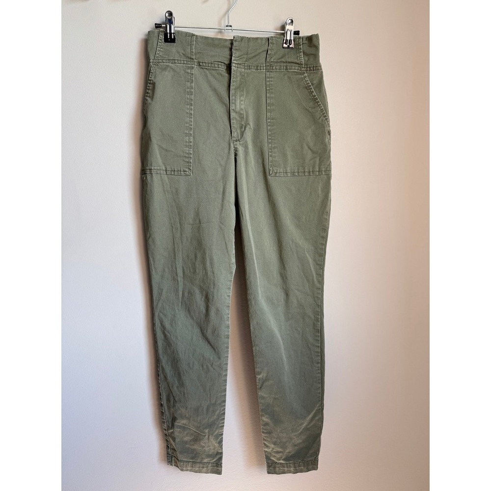 H&M High Waist Utility Cargo Pants Womens 4 Army Green Gorpcore Minimalist
